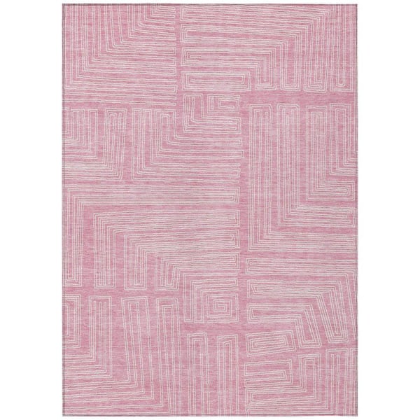 Chantille Machine Washable Indoor/Outdoor Abstract ACN1045 Pink 2 ft. 6 in. x 3 ft. 10 in. Area Rug