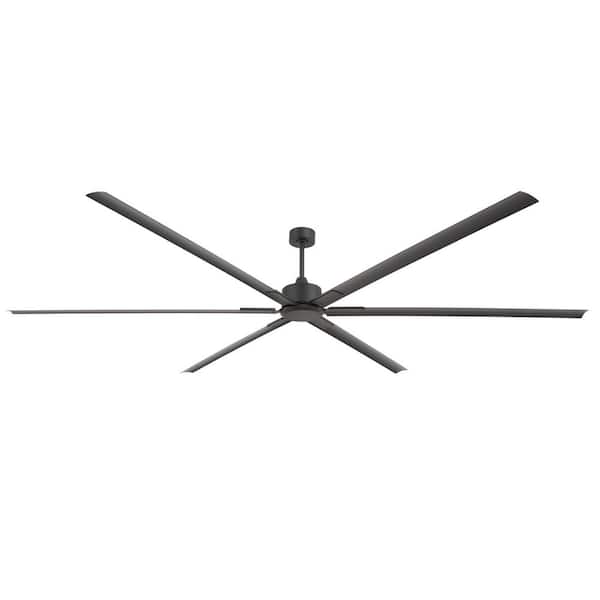 Industrial 120 in.(10 ft.) Indoor Large Black Ceiling Fan with Aluminum Blade, Downrod and Remote Included No Light