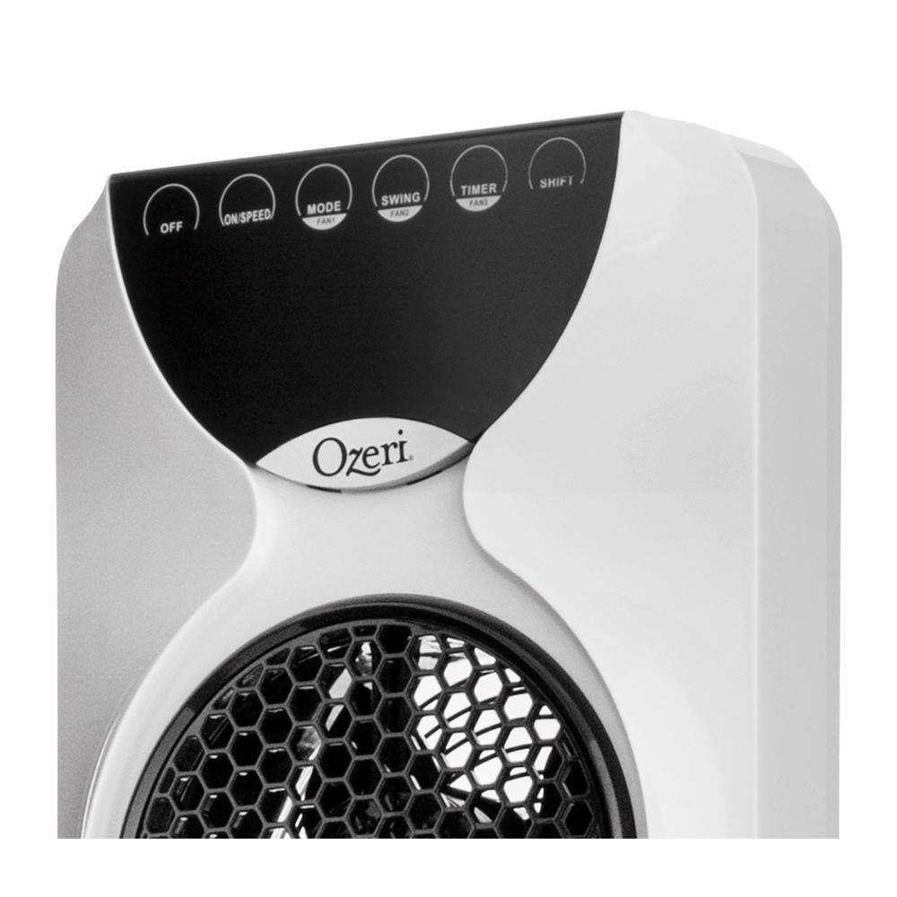 White 44" Oscillating Tower Fan with Remote Control