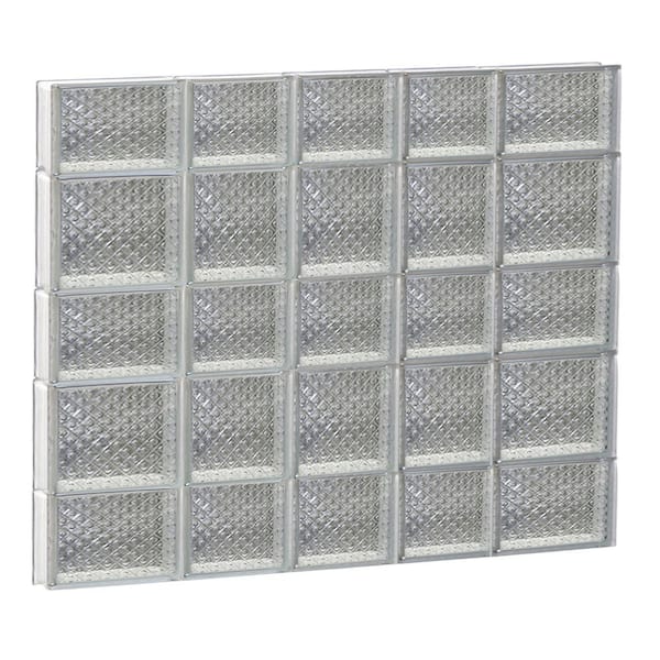 Clearly Secure 32.75 in. x 32.75 in. x 3.125 in. Frameless Diamond Pattern Non-Vented Glass Block Window