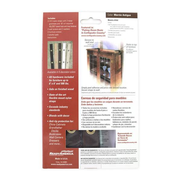 Baby Proofing Furniture Straps - Anti-Tip Wall Anchors Kit For Bookshelves, Dressers & Cabinets-619590