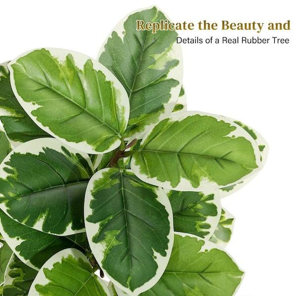 7 ft Tall Faux Rubber Tree, Artificial Fiddle Leaf Fig Tree Indoor