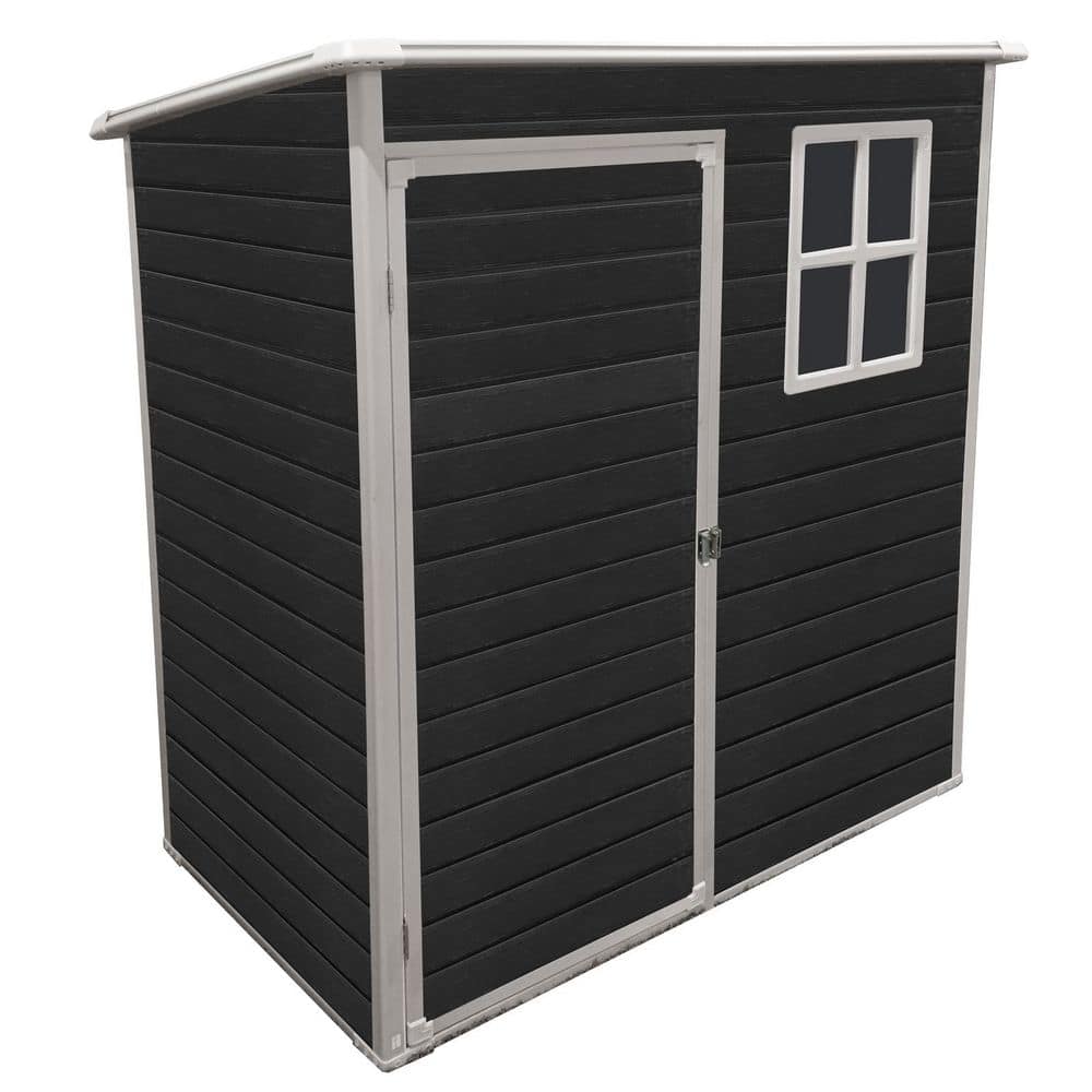 Outdoor Storage Shed 5 ft. W x 3 ft. D Resin Shed with Floor and Window Bla