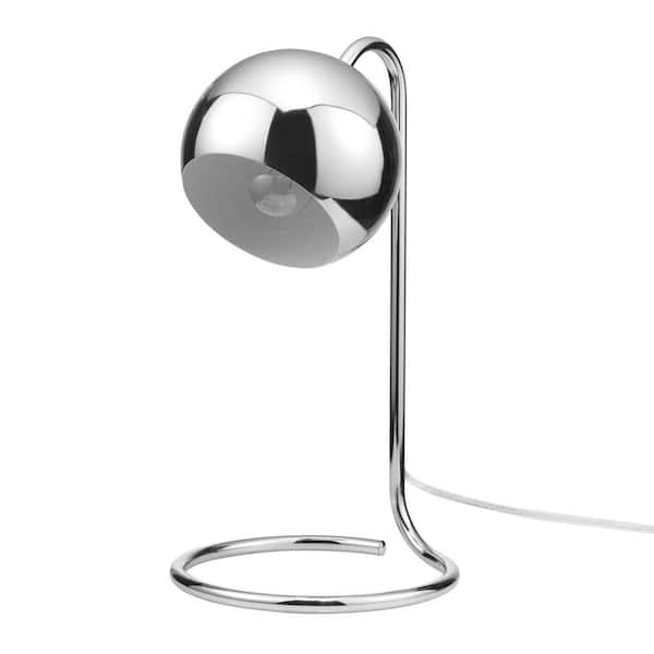 Globe Electric Elia 15 in. Chrome Desk Lamp with White Inner Shade