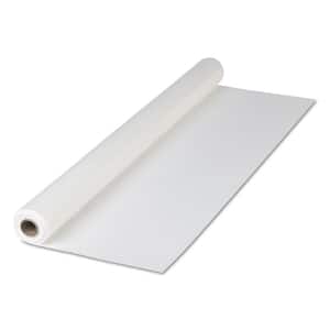 White Disposable Plastic Roll Table Covers, 40 in. x 300 ft