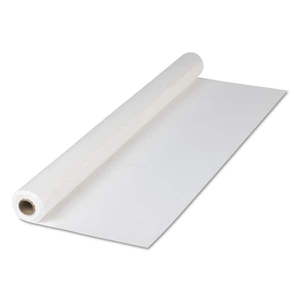 Hoffmaster White Disposable Plastic Roll Table Covers, 40 in. x