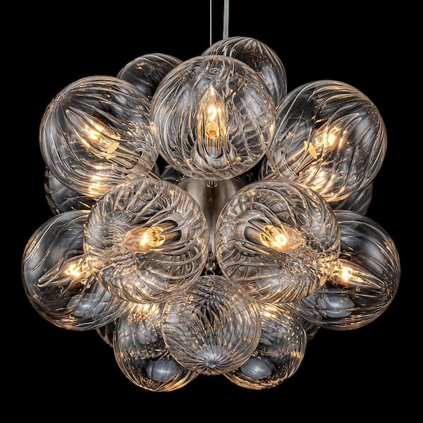 EDISLIVE Josie 12-Light Nickel Modern Bubble Cluster Chandelier