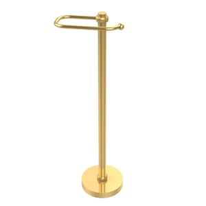 European Style Free Standing Toilet Paper Holder in Polished Brass