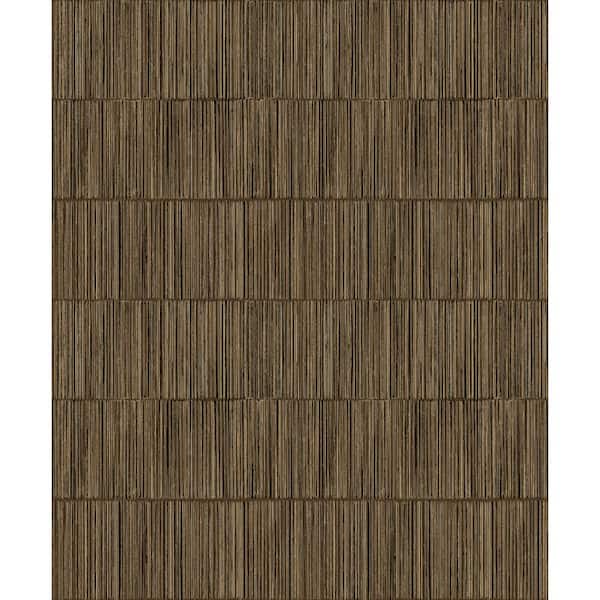 Unbranded Boutique Collection Bronze/Gold Shimmery Geometric Bamboo Stripe Non-Pasted Paper on Non-Woven Wallpaper Roll