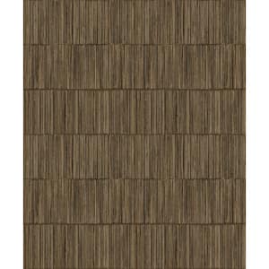Boutique Collection Bronze/Gold Shimmery Geometric Bamboo Stripe Non-pasted Paper on Non-woven Wallpaper Sample