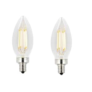 60-Watt Equivalent B11 Dimmable 2700K Filament LED Light Bulb (2-Pack)