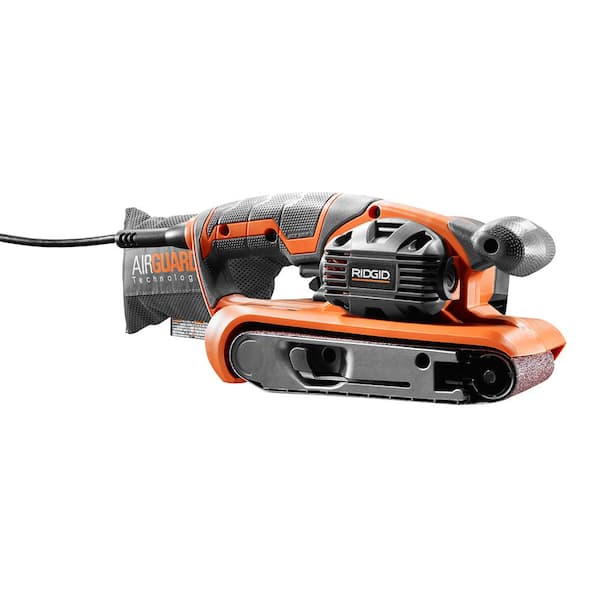 RIDGID 6.5 Amp Corded 3 in.W x 18 in.L Heavy-Duty Variable Speed Belt Sander with AIRGUARD Technology