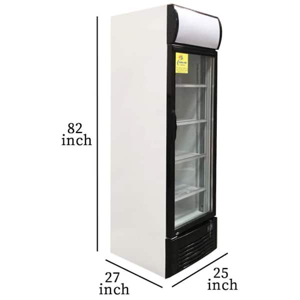 25 in. W 15.5cu.ft Commercial Merchandise Upright Display Single Glass Door Beverage Refrigerator cooler in White
