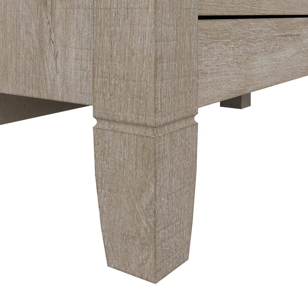 Washed Gray Tall Bathroom Storage Cabinet with Adjustable Shelves