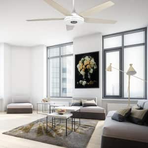 Starfish 52 in. Dimmable LED Indoor/Outdoor White Smart Ceiling Fan with Light and Remote, Works with Alexa/Google Home