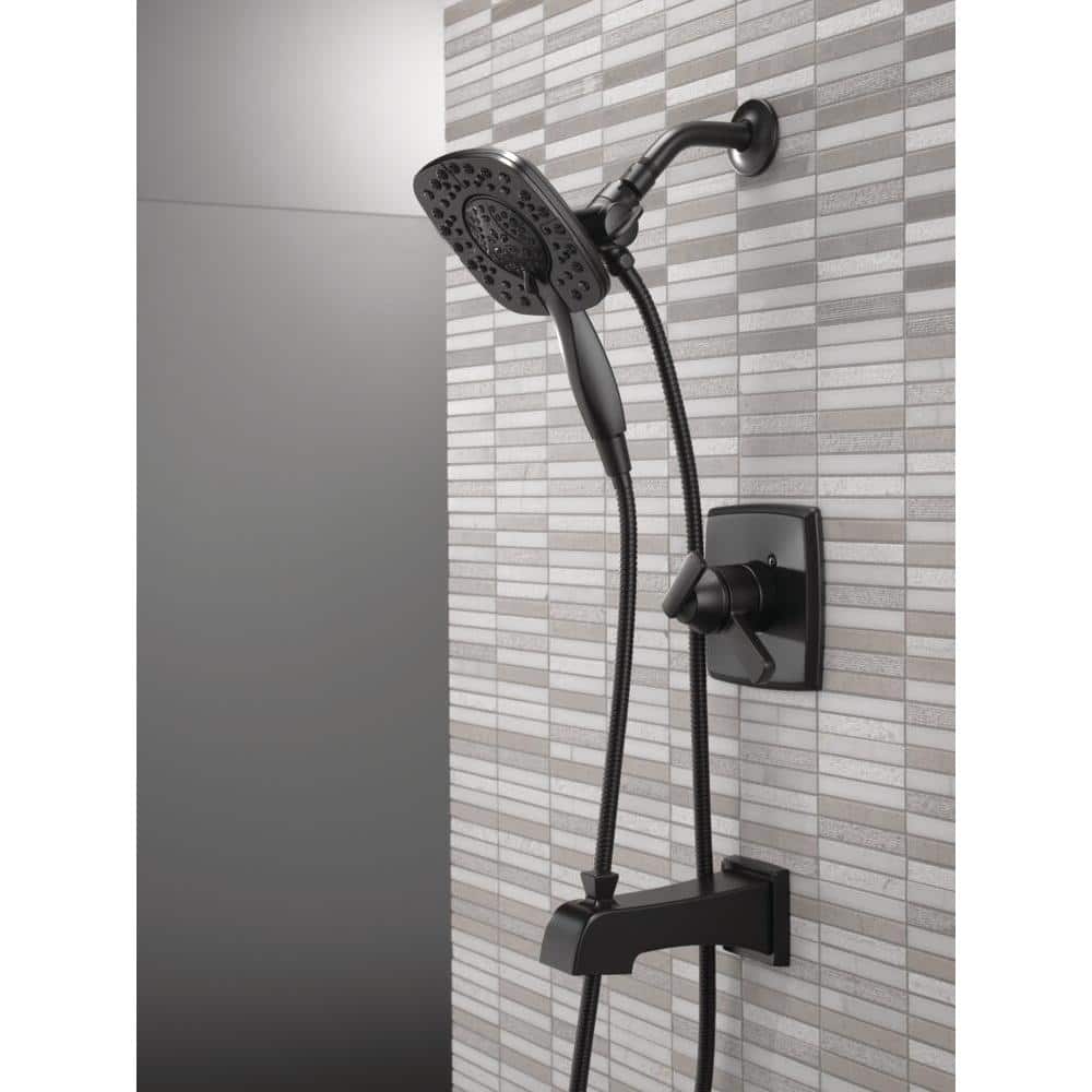 Matte Black Stainless Steel Dual-Function Tub and Shower Faucet Set