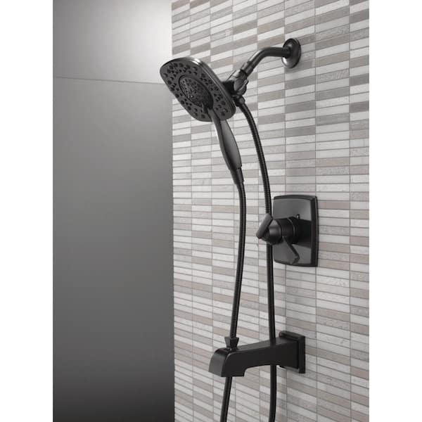 Ashlyn In2ition 1-Handle Wall Mount Tub and Shower Faucet Trim Kit in Matte Black (Valve not Included)