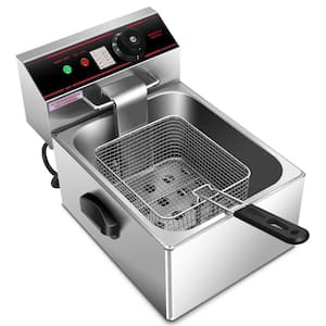 6.3 qt. Silver Deep Fryer with Multiple Safety