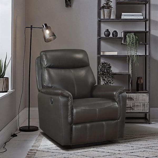 Gulfton Dark Brown Leather Power Recliner