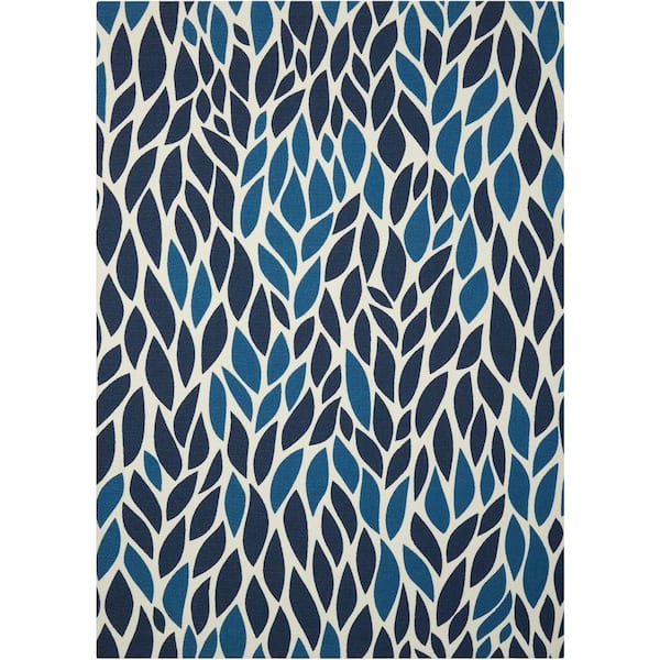 Nourison Home and Garden Blue 10 ft. x 13 ft. Indoor/Outdoor Area Rug