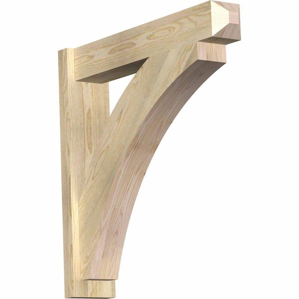 Ekena Millwork 6 in. x 30 in. x 30 in. Douglas Fir Thorton Craftsman Rough Sawn Outlooker