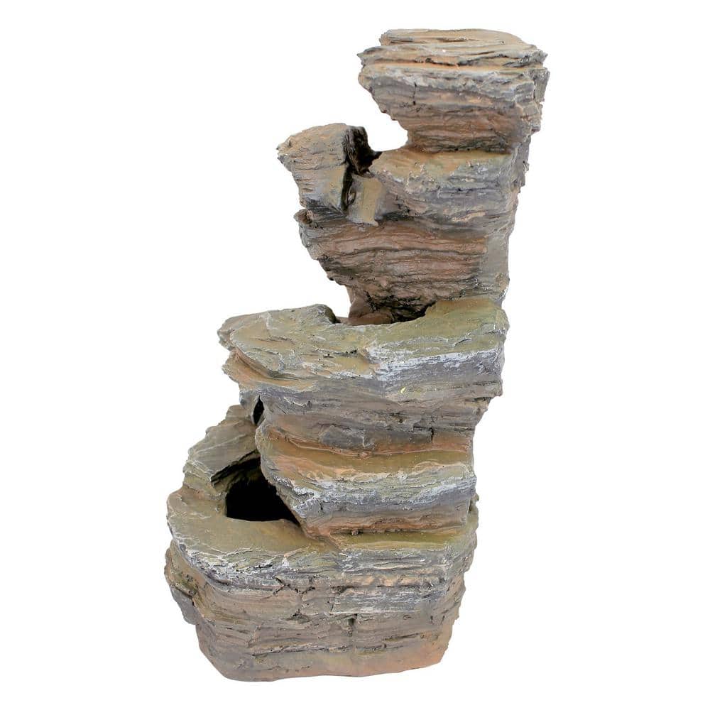 Devil's Thumb Falls LED Illuminated Resin Garden Fountain
