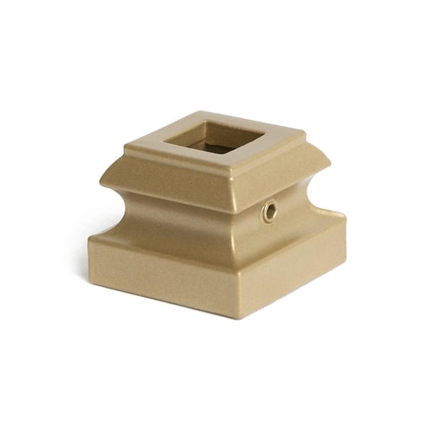 HOUSE OF FORGINGS Dorado Gold 16.3.19 Flat Base Shoes for 1/2 in. Square 1.3 in. x 1 in. Iron Balusters for Stair Remodel