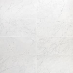 Marmo Bianco 11.81 in. x 23.62 in. Polished Marble Look Porcelain Floor and Wall Tile (11.62 sq. ft./Case)