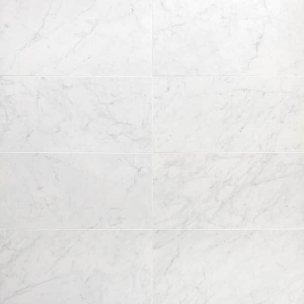 Ivy Hill Tile Marmo Bianco 11.81 in. x 23.62 in. Polished Marble Look Porcelain Floor and Wall Tile (11.62 sq. ft./Case)