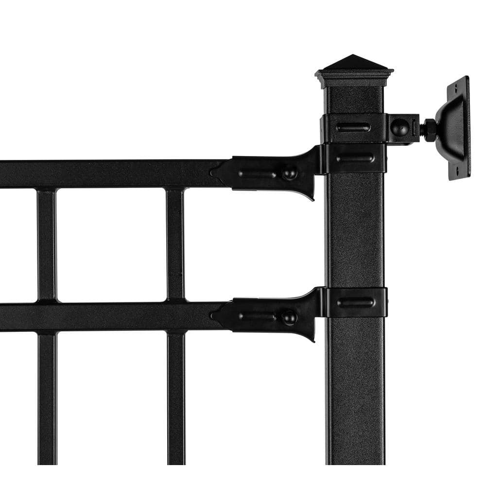 Nuvo Iron 96" Black Steel Fence Post with Cap