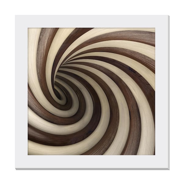 Unbranded Gallery-Grade Modern Swirl White Framed Acrylic Abstract Statement Wall Art 48 in. x 48 in.