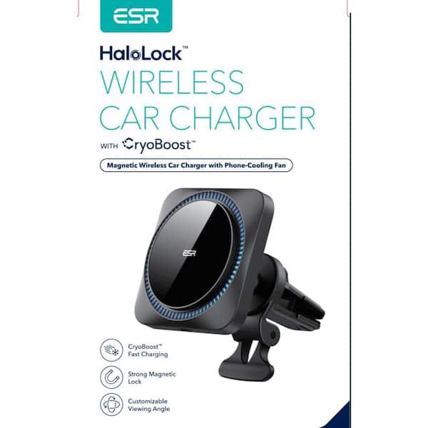 ESR HaloLock Wireless Car Charger with CryoBoost Frosted Onyx
