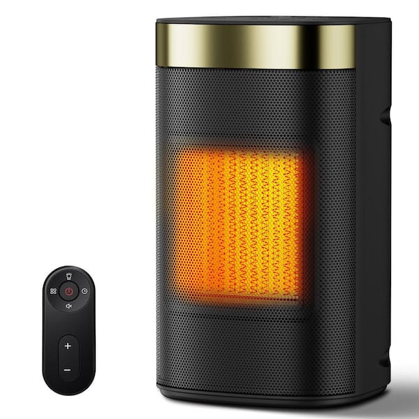1500W LED Display Small Portable Heater, Thermostat and Remote Control, 24-Hour Timer