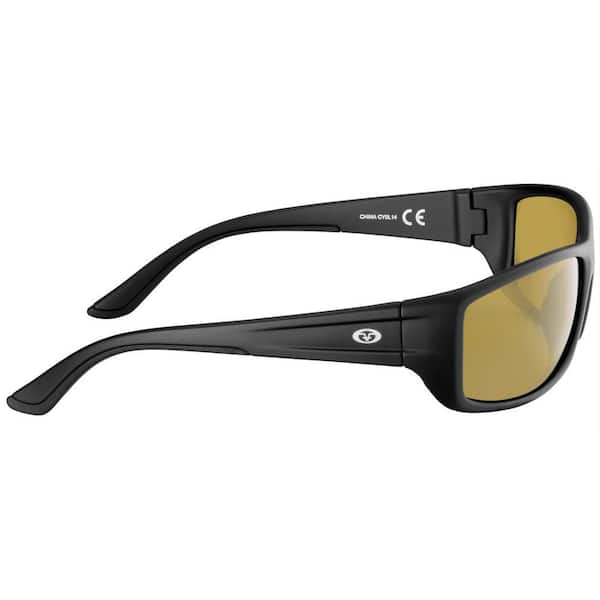 Flying Fisherman Buchanan Polarized Sunglasses Matte in Black Frame with  Yellow Amber Lens 7719BY - The Home Depot