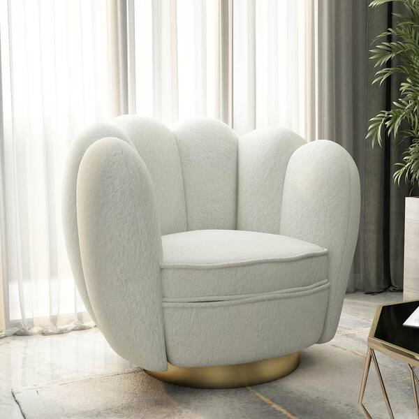 Magic Home Beige Petal Modern Ivory, Swivel Sofa Chair Cover