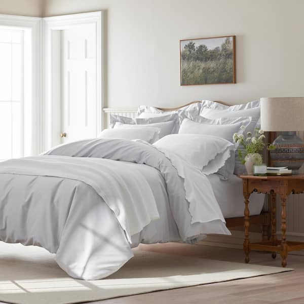Company Cotton Light Gray Twin/Twin XL Sateen Comforter