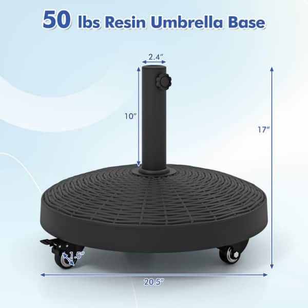 lowes patio umbrella base with wheels Verano Garden Wheels, Weighted Base, 52lbs, Black duty wheels Mondawe 50 LBS Patio Wicker