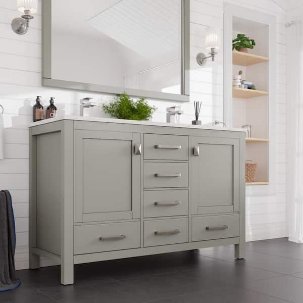 Beaumont Decor Hampton 54-in Gray Bathroom Vanity Cabinet Beaumont Decor Hampton 54-in Gray Bathroom Vanity Cabinet