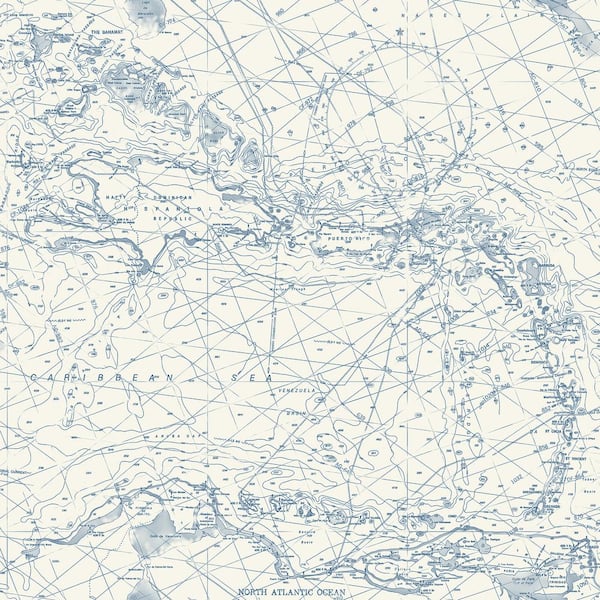 Nautical Map Wallpaper  Chelsea Lane  Company