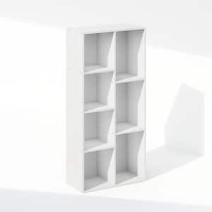 Reed 41.7 in. Tall White Wood 7-Cube Bookcase