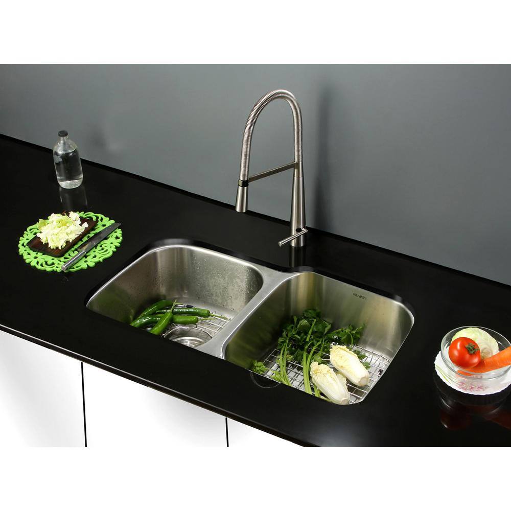Ruvati 32-inch Satin Finish Stainless Steel Double Bowl Kitchen Sink