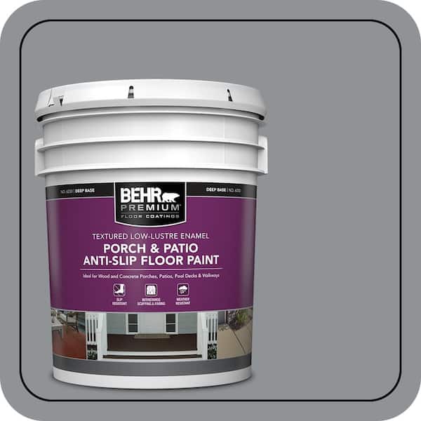 5 gal. #PPU26-05 Flint Gray Textured Low-Lustre Enamel Interior/Exterior Porch and Patio Anti-Slip Floor Paint