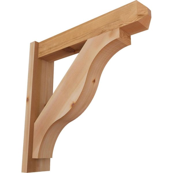 Ekena Millwork 6 in. x 26 in. x 26 in. Western Red Cedar Fuston Craftsman Smooth Outlooker