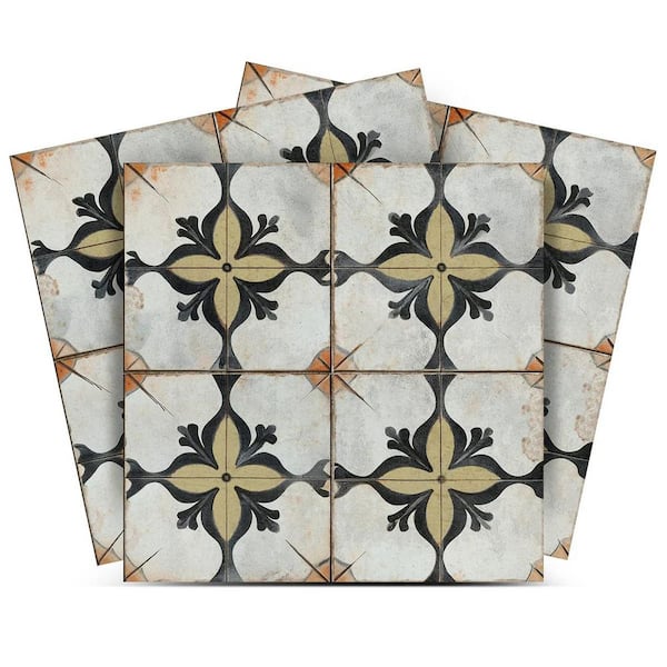 MI ALMA Black, Brown and Beige R92 7 in. x 7 in. Vinyl Peel and Stick Tile (24 Tiles, 8.17 sq. ft. /Pack)