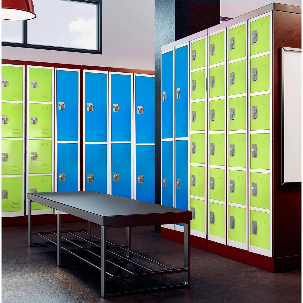 Green Solid Steel 6-Tier Freestanding Office Locker