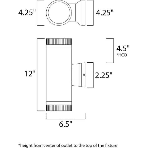 Lightray 4.25 in. W 2-Light Architectural Bronze Outdoor Wall Lantern Sconce