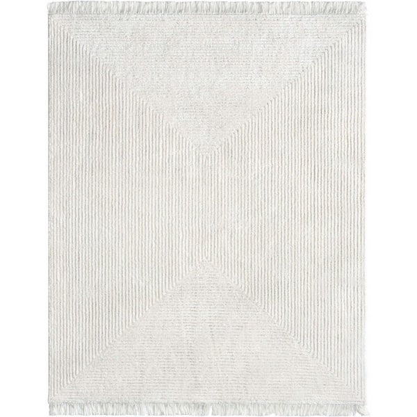 Marina Monroe Modern Solid Shag, Ivory 5 ft. 3 in. x 7 ft. 3 in., Area Rug