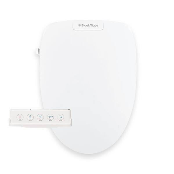 BIDETMATE 3500 Series Electric Plug-In Bidet Seat for Elongated Toilets in White with Heated Spray Dryer and Remote Control