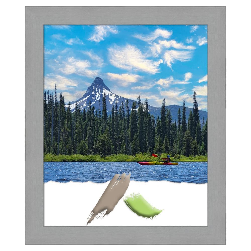 Amanti Art Brushed Nickel Picture Frame Opening Size 18x22