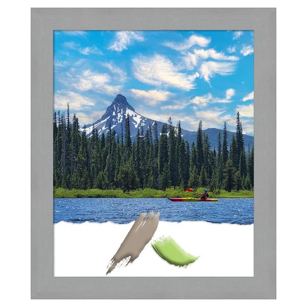Brushed Nickel Picture Frame Opening Size 18x22 in.